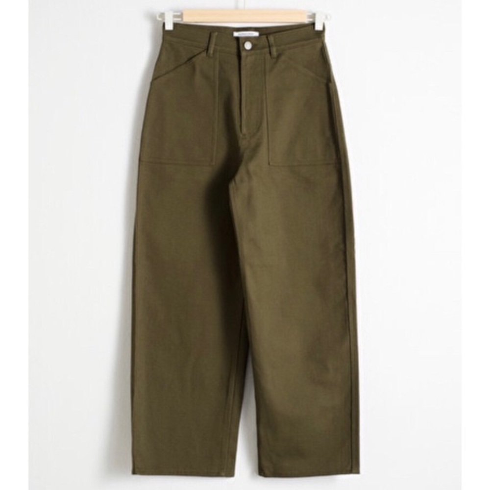 Army Green Straight Leg Trousers